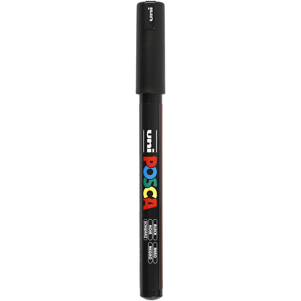 Uni Posca Marker zwart 0.7mm PC-1MR per stuk