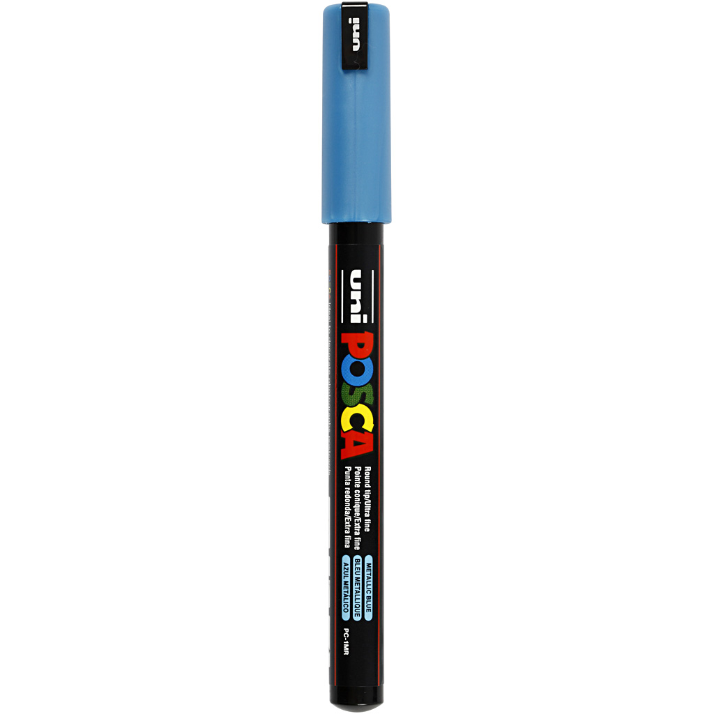 Uni Posca Marker metallic blauw 0.7mm PC-1MR per stuk