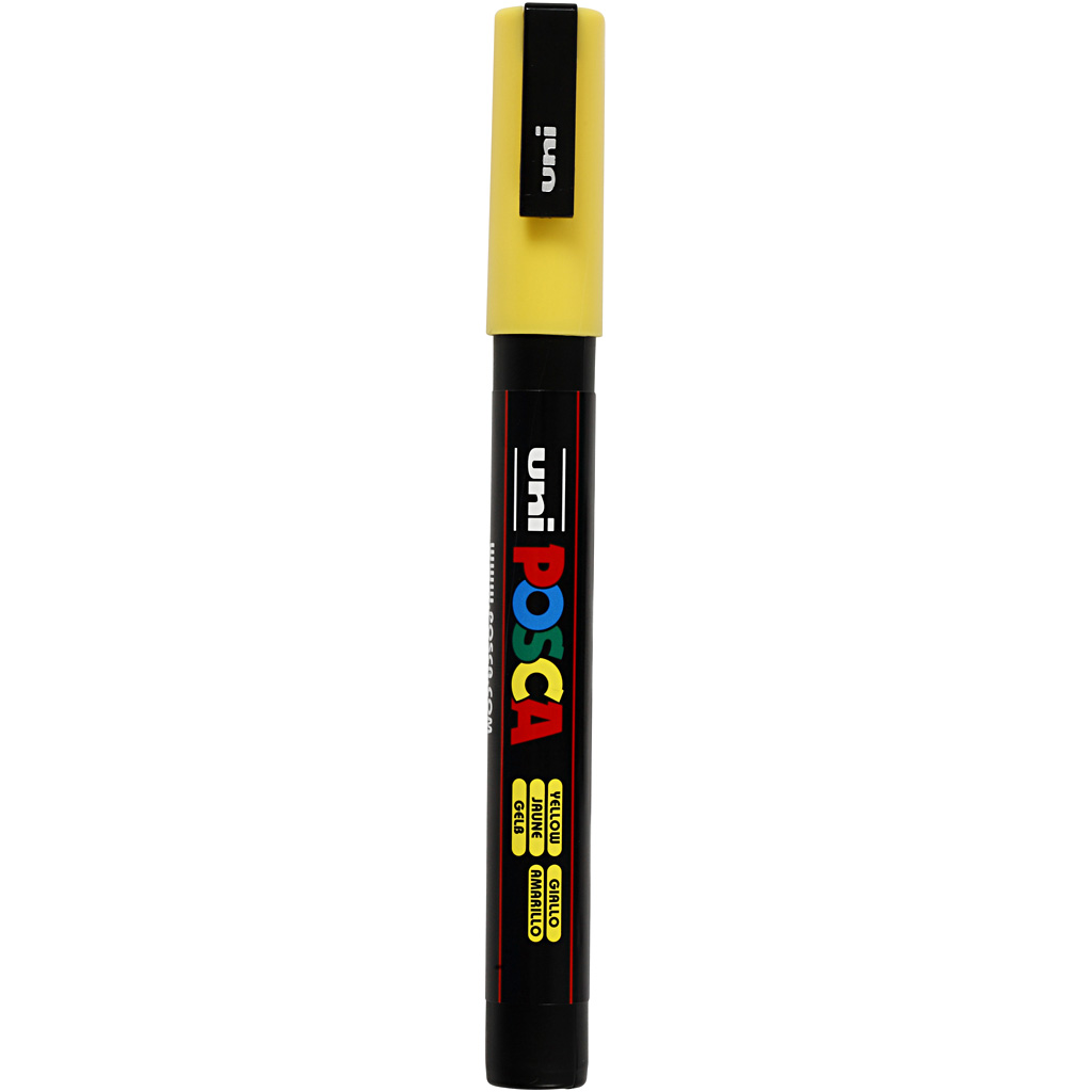 Uni Posca Marker geel 0,9-1,3mm PC-3M per stuk