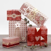 Cadeau stickers vintage stempels 4cm &ndash; 4 vellen