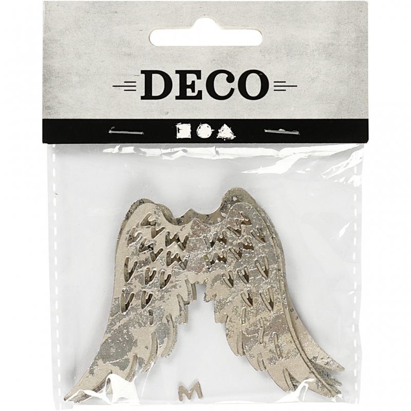 Metalen decoratie engel Vleugel 7.5x6cm - 30 stuks