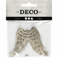 Metalen engelen Vleugels metallic/parelmoer look 7.5x6cm - 30 stuks