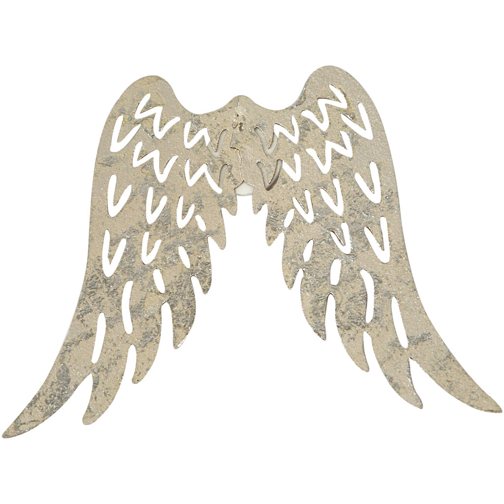 Metalen decoratie engel Vleugel 7.5x6cm - 30 stuks