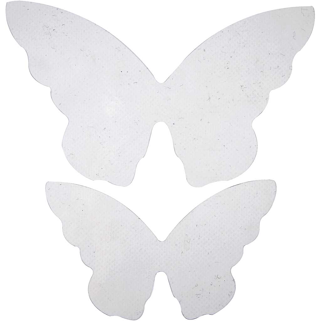 Vlinder vleugels van hard folie 12+16cm - 20 stuks