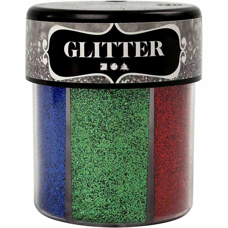 Pot glitter kleuren mix NR1 6x13 gram