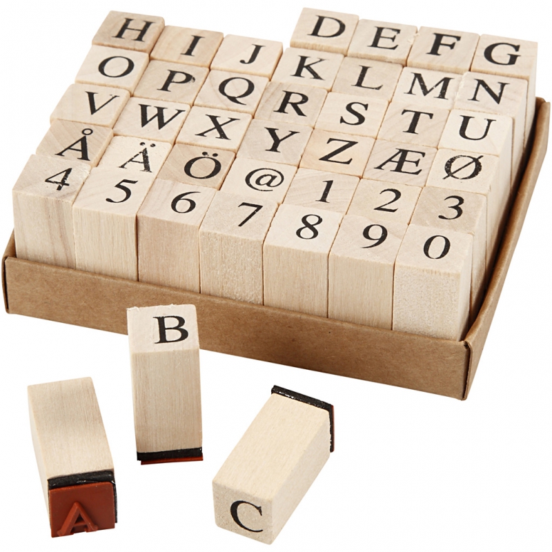 Alfabet Stempelset - 13x13 mm, Complete Set voor Handlettering en Creatieve Projecten.