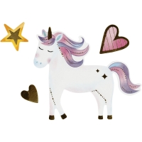 Cadeau stickers eenhoorn folie details 15x16,5cm - 1 vel