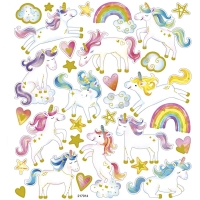Kaartstickers eenhoorn folie details 15x16,5cm - 1 vel