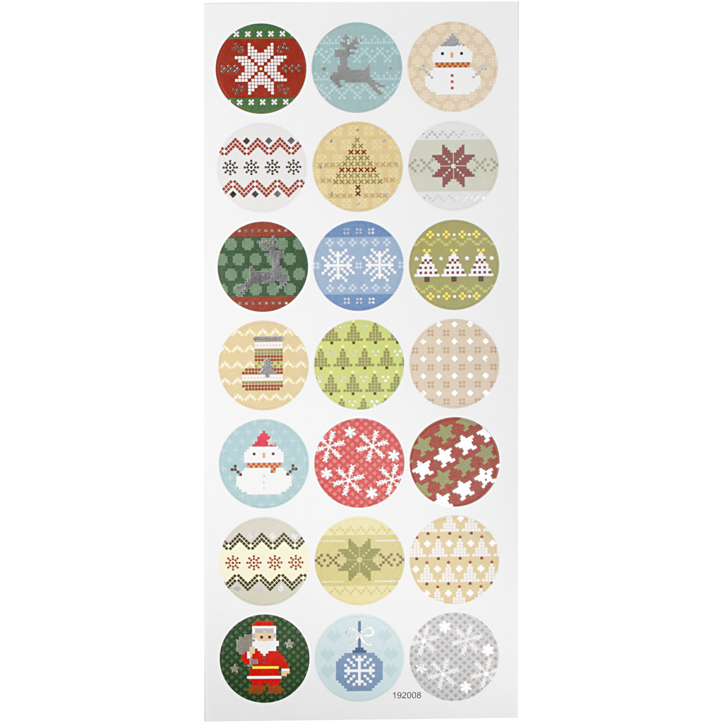 Stickers Kerst winter borduur 1 vel 10x23cm