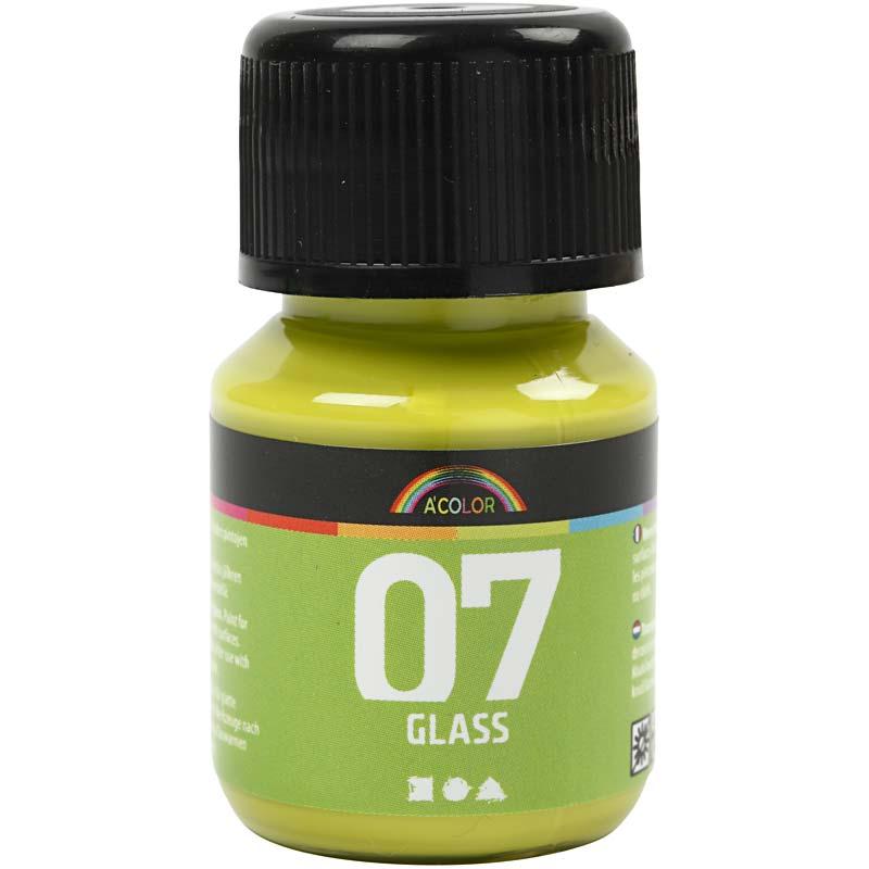 Glas verf kiwi groen transparant glans waterbasis - 30ml