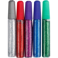 Glitterlijm basis kleuren 5 Flesjes 10 ml