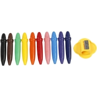 Waskrijt 10 Stuks 11 mm Diverse Kleuren