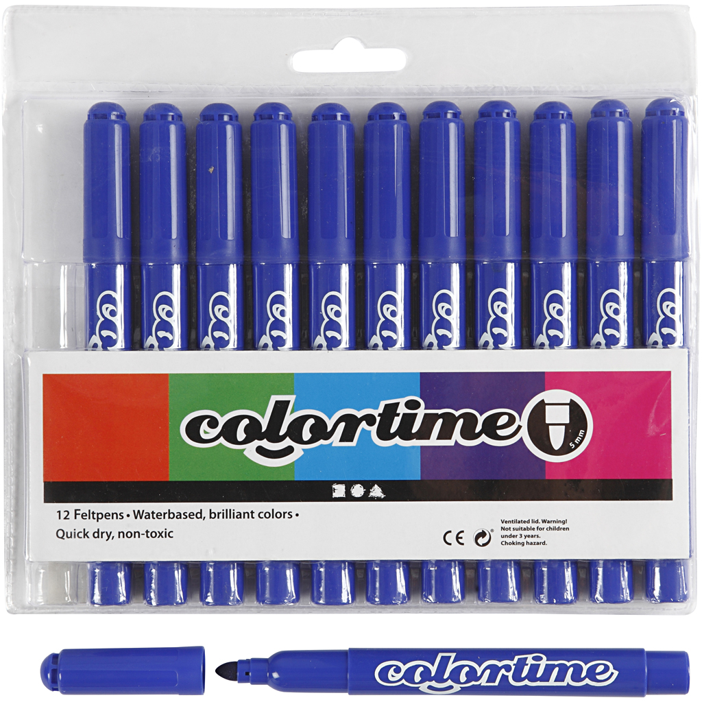 Stiften lijndikte: 5 mm 12 stuks blauw