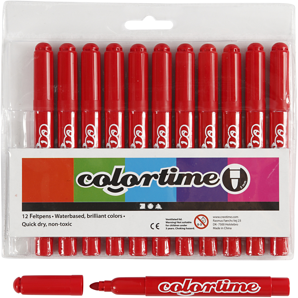 Stiften lijndikte: 5 mm 12 stuks rood