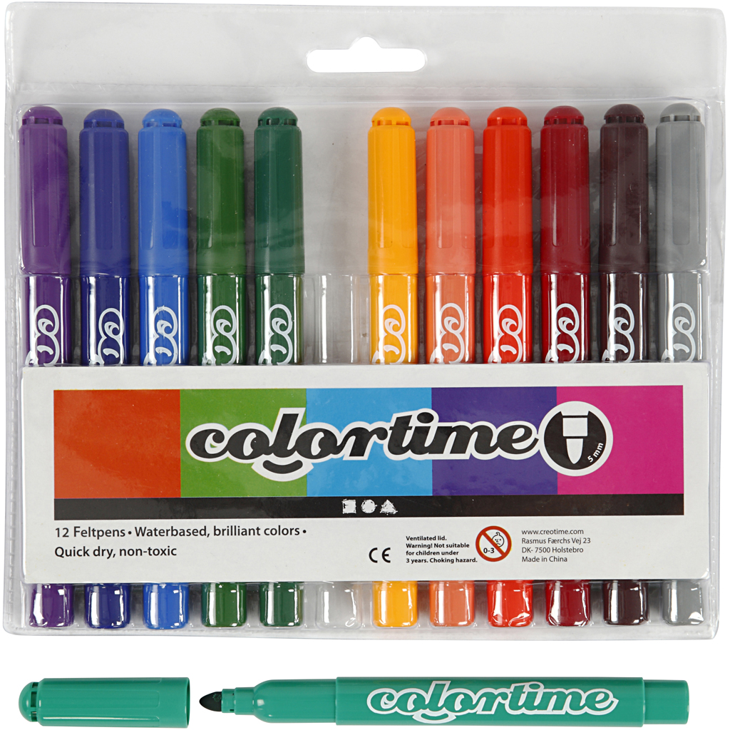 Stiften 5mm kleuren mix 12 stuks