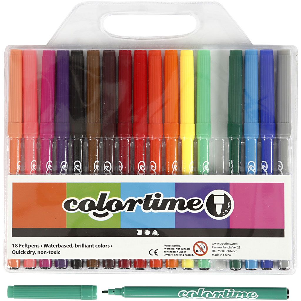 Stiften kleuren mix 2mm 18 stuks