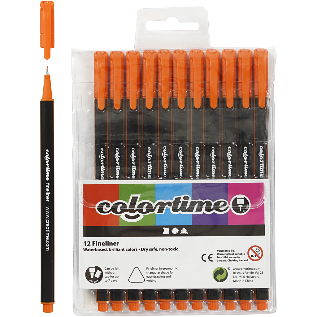 Colortime Fijnschrijvers oranje 0,6-0,7mm 12 stuks