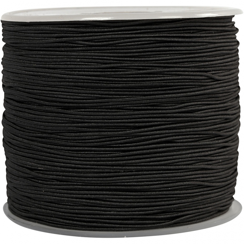 Sieraden elastiek zwart rond 1mm - 250 meter