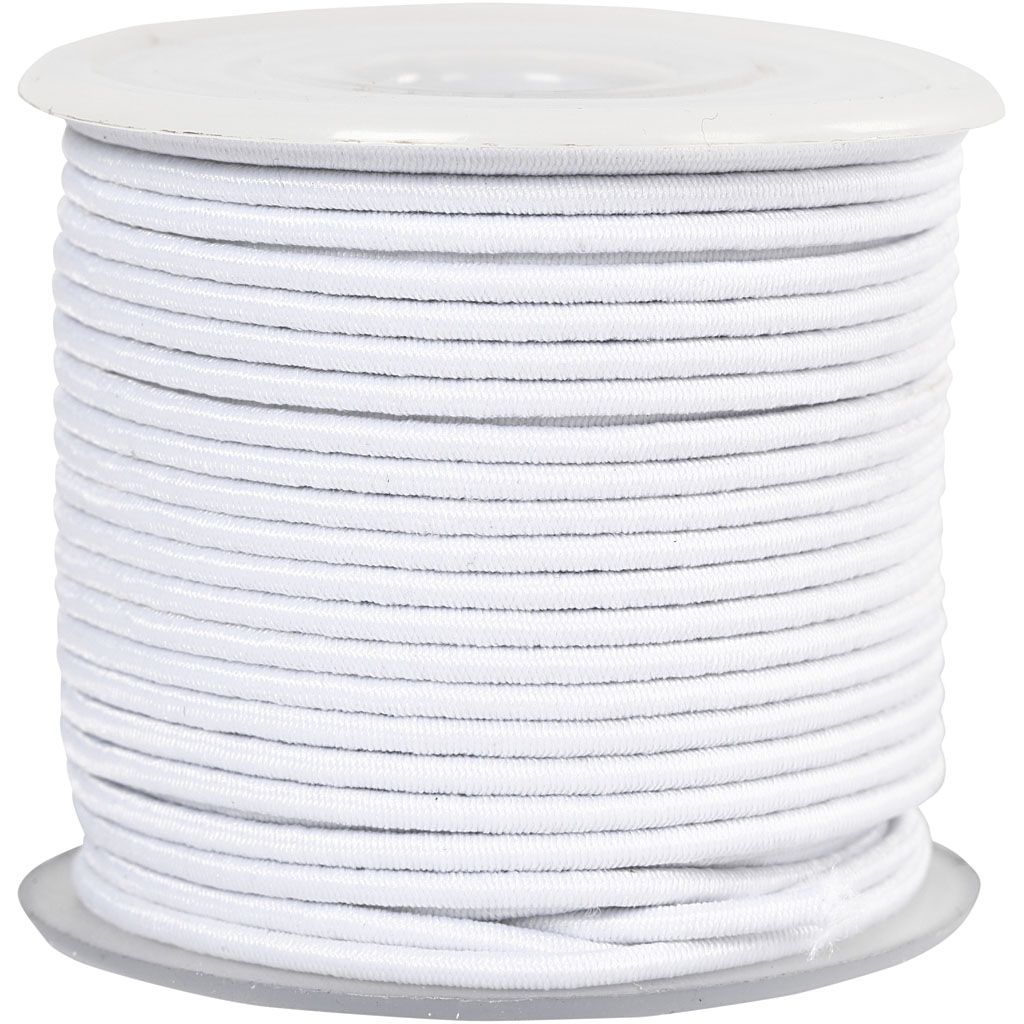 Sieraden elastiek wit rond 2mm - 25 meter