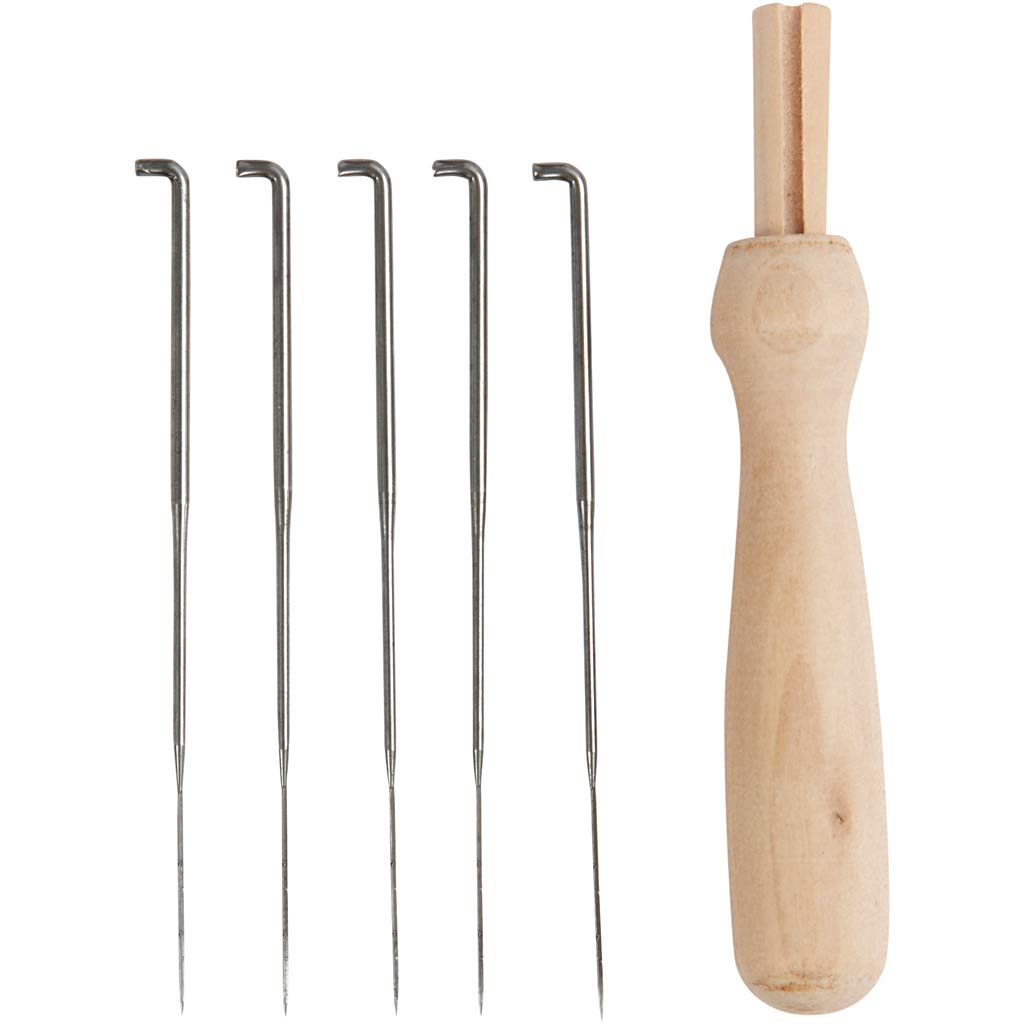 Naaldvilt naald houder met 5 medium naalden - 1 set