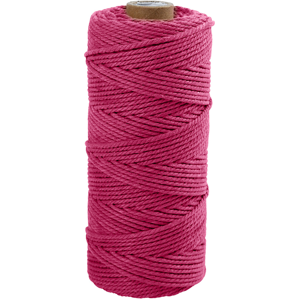 Katoen touw roze 2mm bol 100 meter