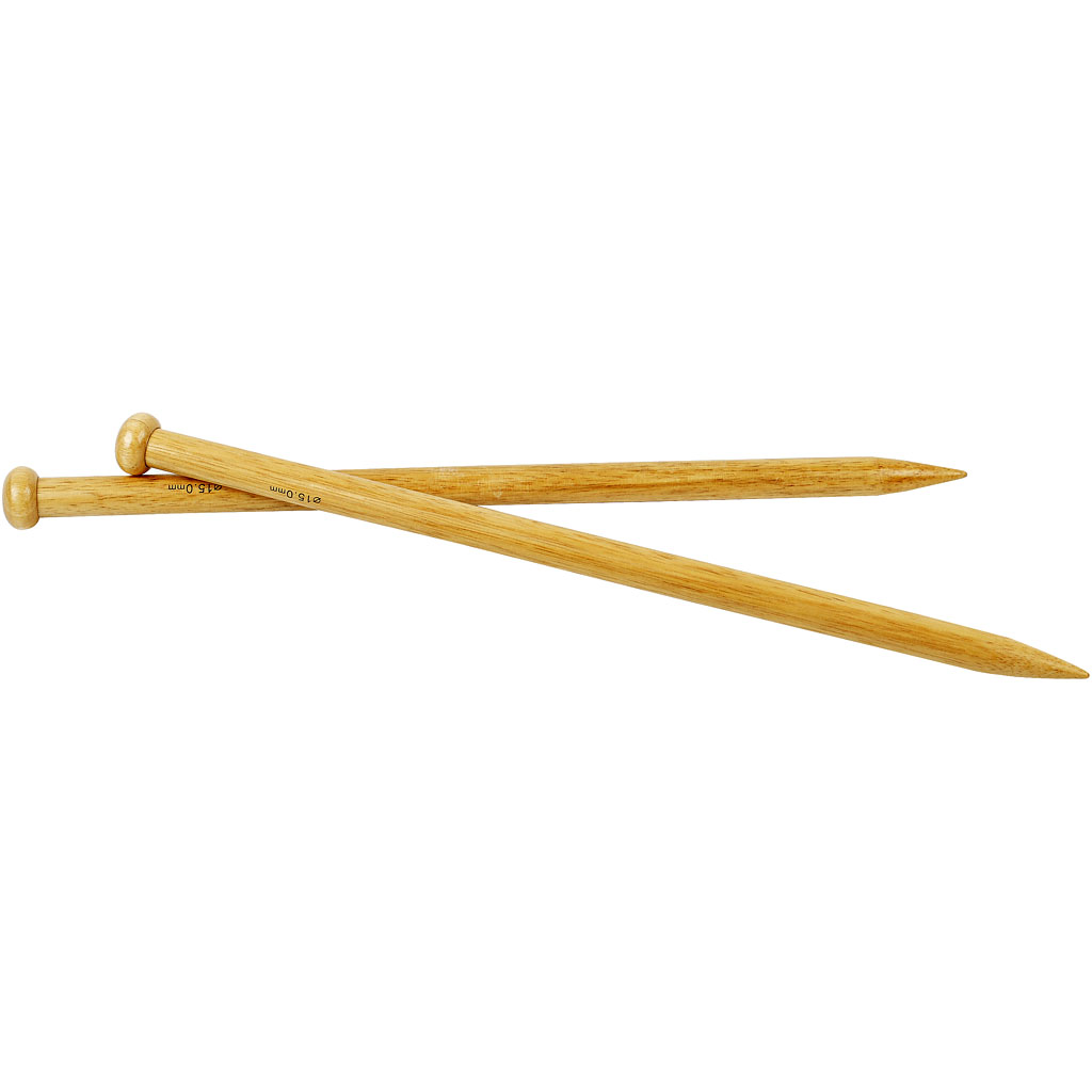 Houten bamboe breinaalden 15mm 35cm 1 paar