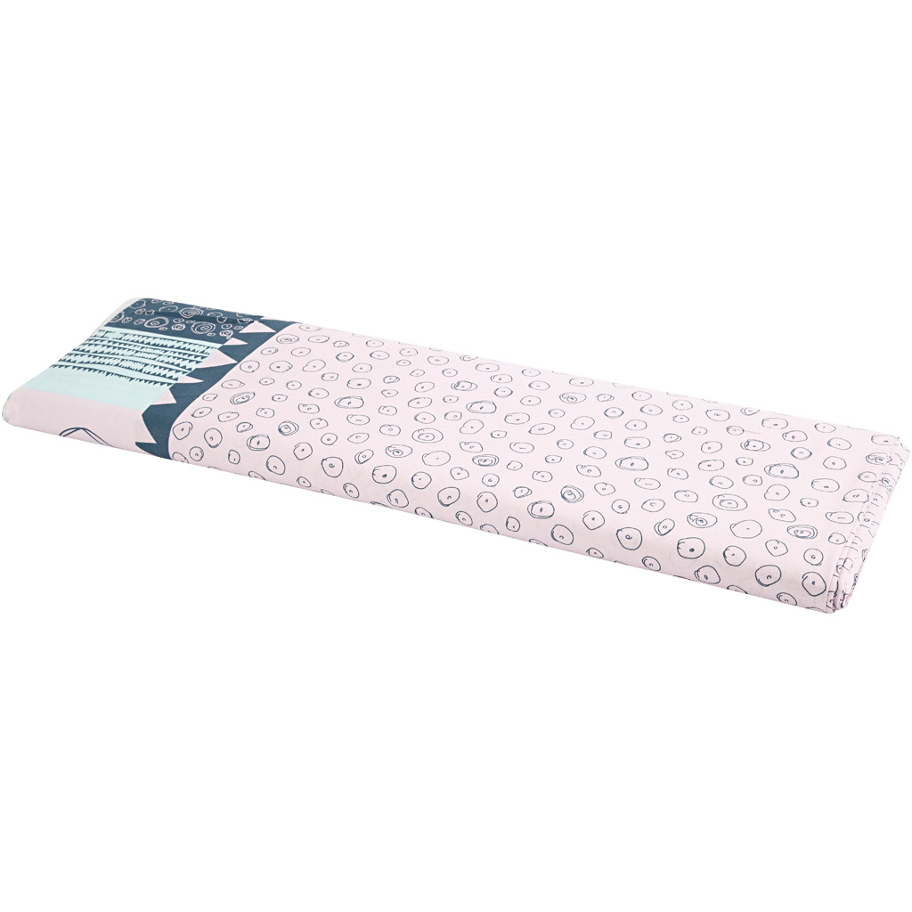 Katoenen lap design stof roze print 145cm - 10 meter