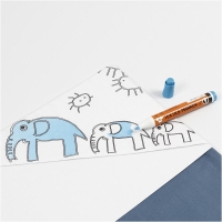 Voorbedrukte stof print olifantjes voor inkleuren 145x100cm