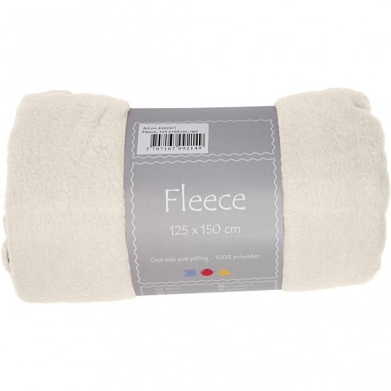 Zachte fleece stof off white  200 g/m2 - 125x150cm