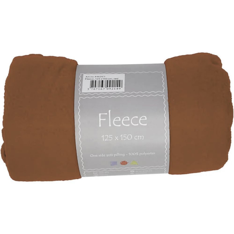 Zachte fleece stof beige bruin 200 g/m2 - 125x150cm 