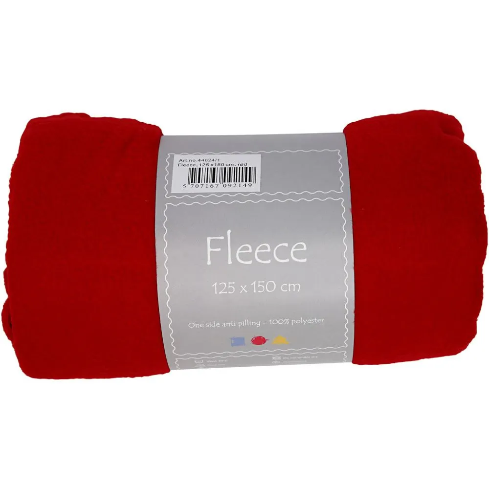 Zachte fleece stof rood 200 g/m2 - 125x150cm