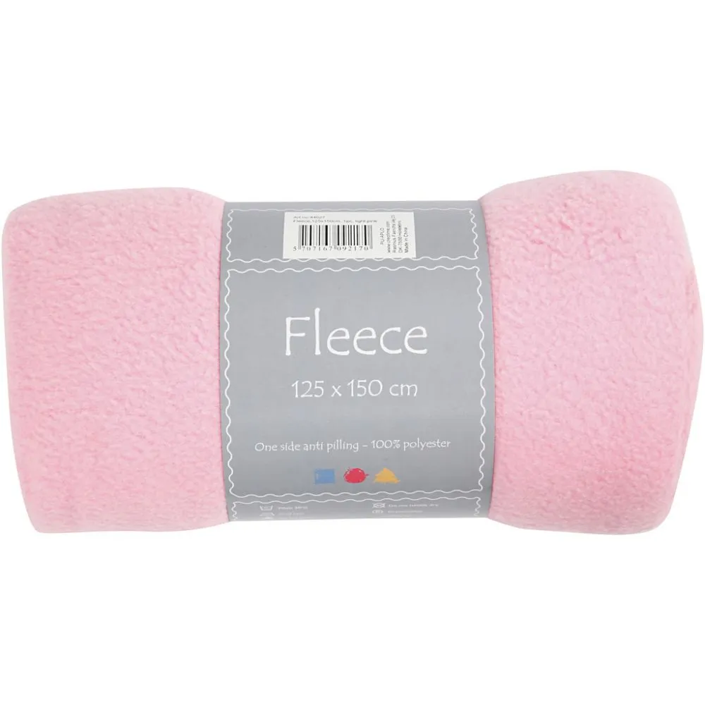 Zachte fleece stof roze 200 g/m2 - 125x150cm