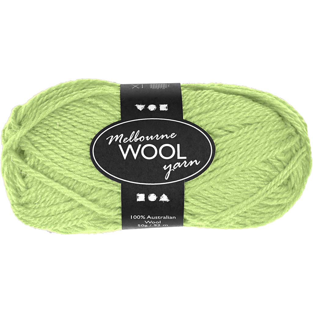 Melbourne wol neon groen 50gr 92 meter
