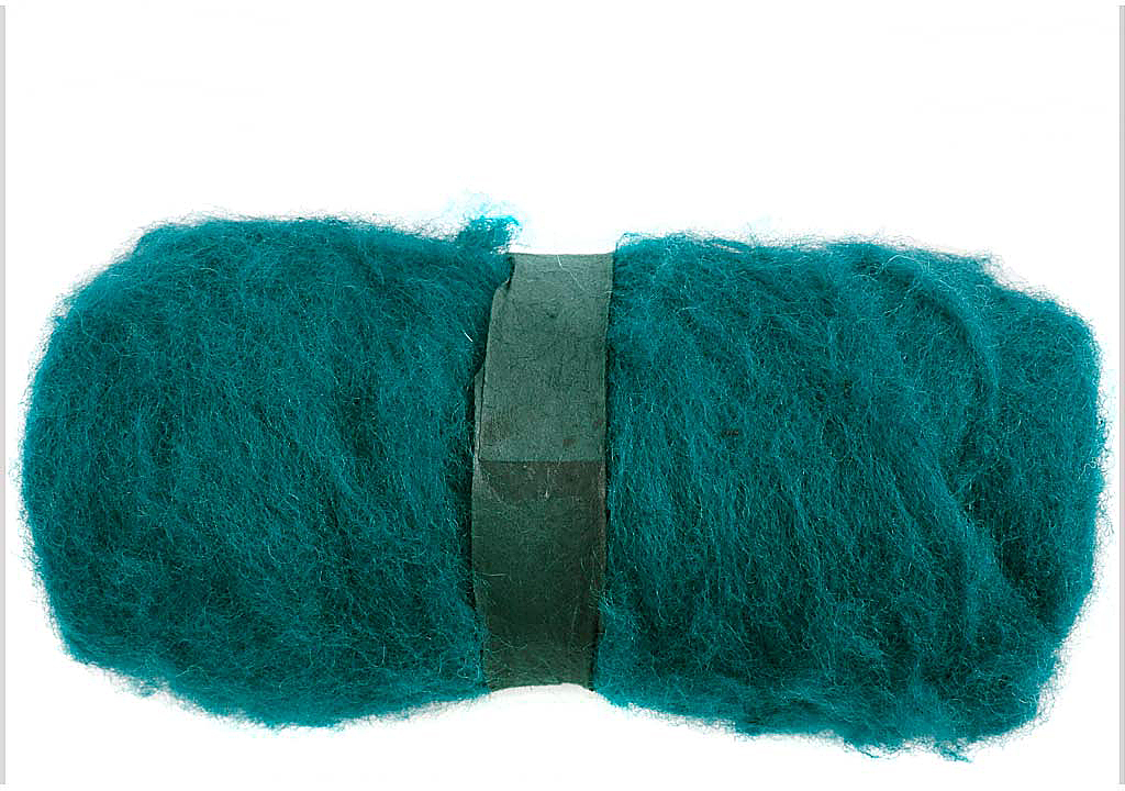 Gekaarde wol voor naaldvilten 100gr groen - 1 bol