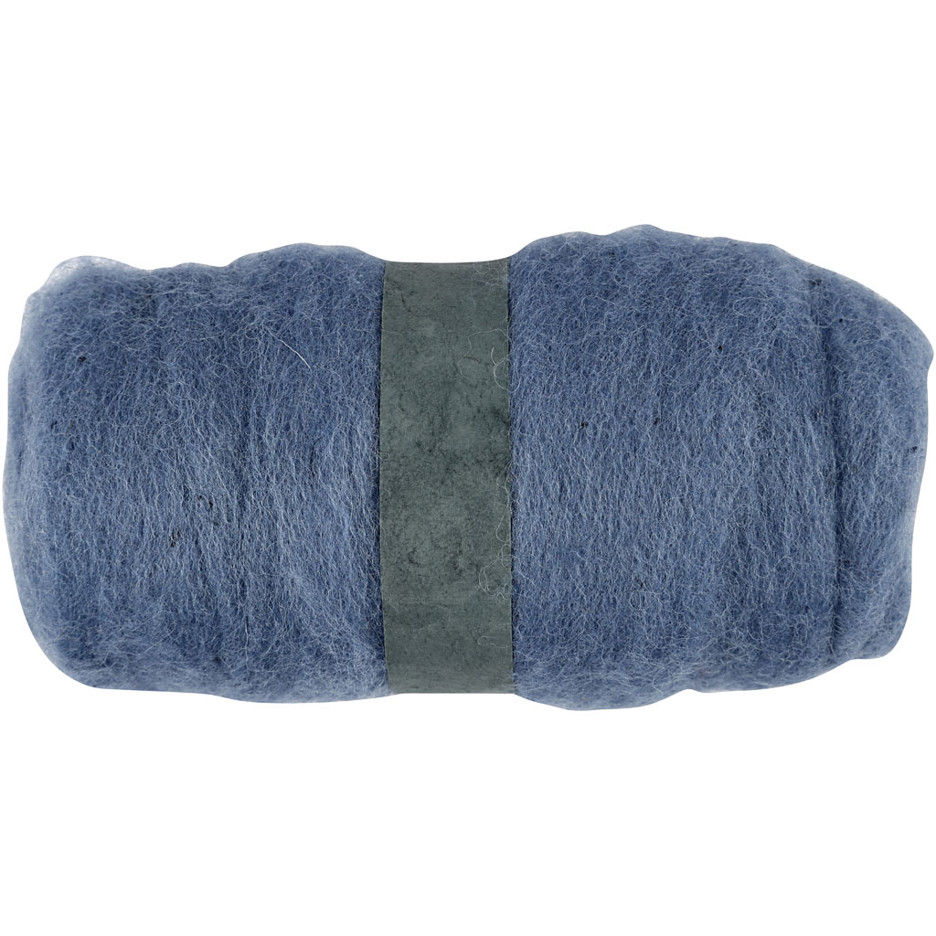 Gekaarde wol voor naaldvilten 100gr lucht blauw - 1 bol