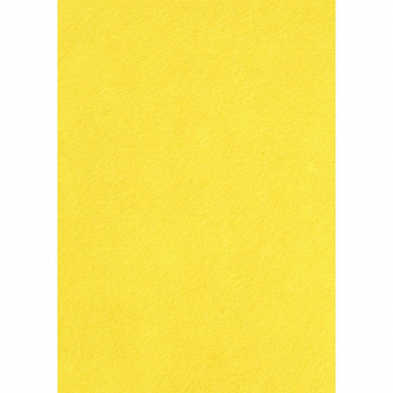 Hobby knutsel vilt geel dikte 1,5-2mm - 10 vellen A4