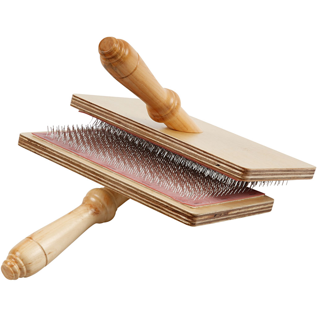 Kaardborstels voor naaldvilten en spinnen 20x11cm - 2 stuks