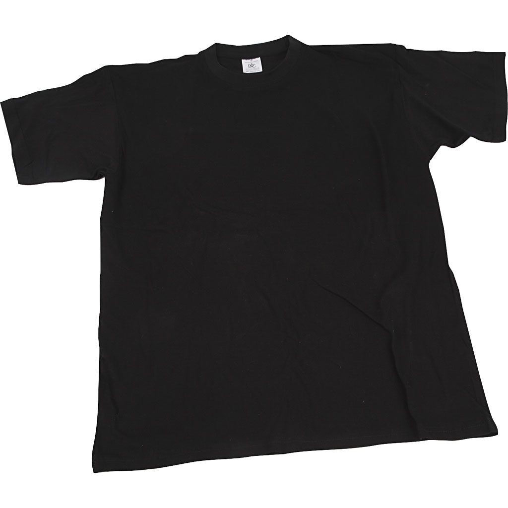 Blanco t-shirt 100% katoen zwart kinderen 9-11 jaar - 1 stuk