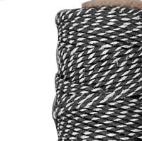Inpaktouw twine zwart wit 1mm 50 meter