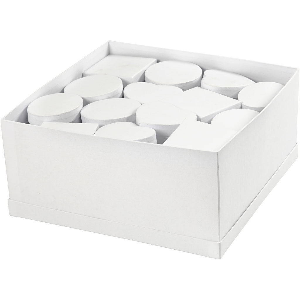 Partij witte kartonnen dozen assorti 10 tot 12cm - set 27 stuks