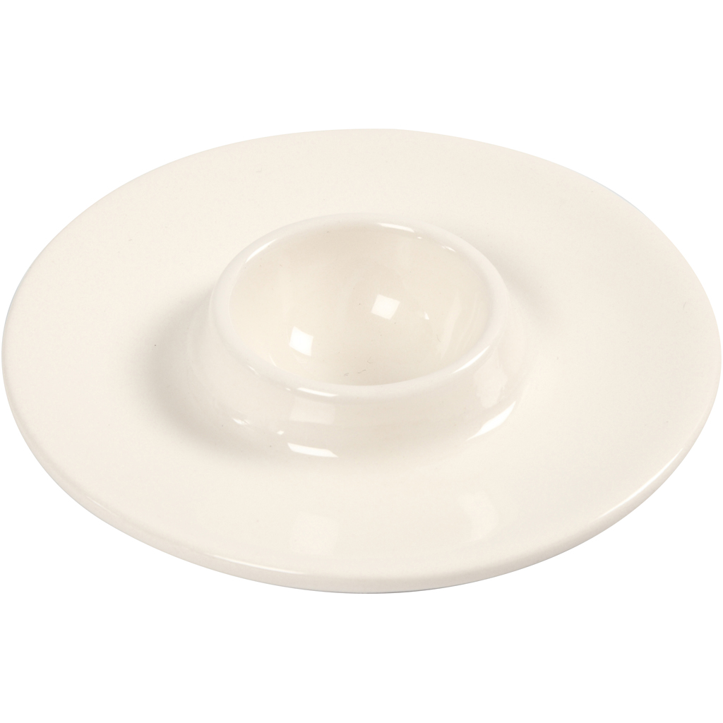 Porseleinen blanco eierdopjes 9,8cm wit - 12 stuks