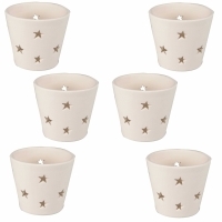 Waxinelichtjes sterren wit 7x6.5cm 12 stuks