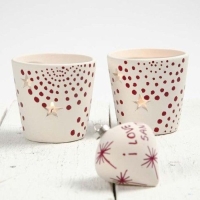 Waxinelichtjes sterren wit 7x6.5cm 12 stuks