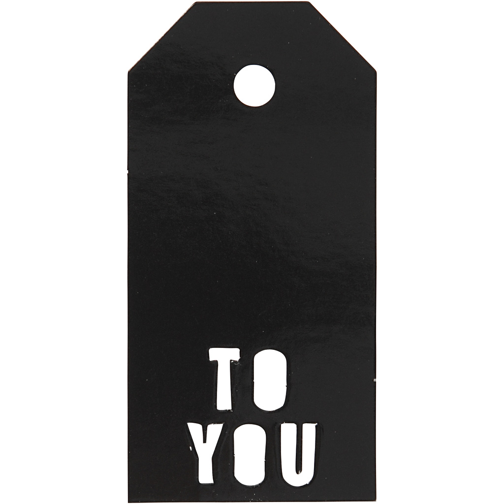 Kartonnen cadeau labels zwart To you 10x5cm 15 stuks