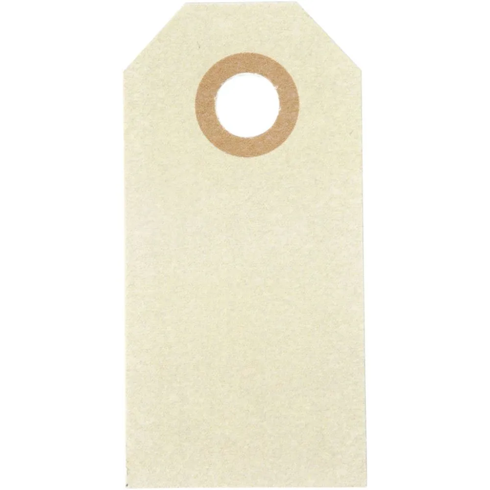 Partij kartonnen kraft labels creme naturel 3x6cm - 1000 stuks