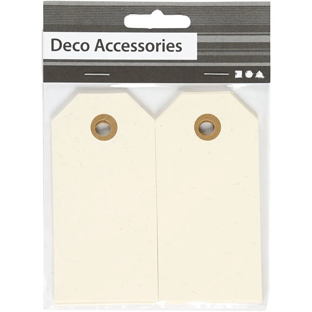 Kartonnen kraft labels creme naturel 5x10cm - 20 stuks