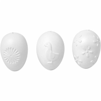 Kartonnen eierdoos met 12 witte plastic patroon eieren 6cm
