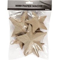 Kerstdecoratie sterren 7,5-10-12,5cm  6 stuks