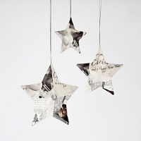 Kerstdecoratie sterren 7,5-10-12,5cm  6 stuks