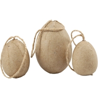 Paashangers eitjes 3+4+5cm - 6 stuks